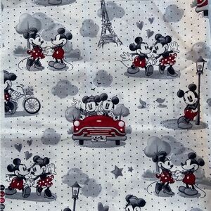 Disney Mickey & Minnie Mouse Paris Romance Cotton Fabric – 2/3 Yard